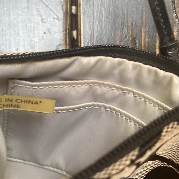 Coach Small Signature Print Wristlet with Patent Leather Trim & Accents - Picture 7 of 8